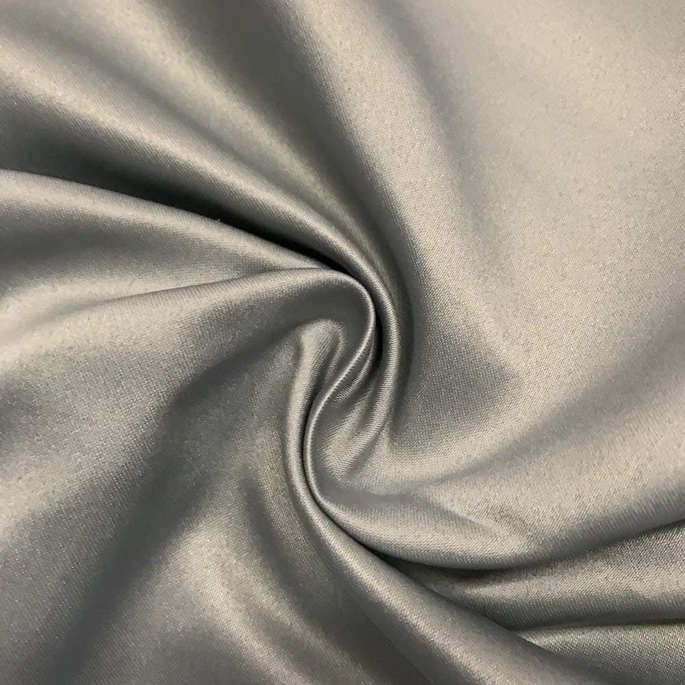 New Creations Fabric & Foam Inc, 58"/60" Wide (Peau de Soie) Silk Skin Duchess Bridesmaid, Dress, Dull Satin Fabric (2 Yards, Grey)
