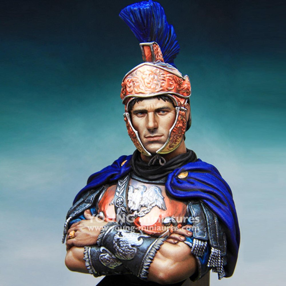Risjc 1/10 Resin Bust Model Character Bust Roman Officer Die Casting Model kit //N26838(Unassembled and unpainted)