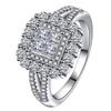 CIUFEWEK S925 Sterling Silver Shiny Full Diamond Engagement Ring Women Exquisite Princess Cut Cubic Zirconia Ring Eternal Diamond Wedding Ring Fashion Jewelry Women Size 6-10 (10) view 1