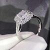 CIUFEWEK S925 Sterling Silver Shiny Full Diamond Engagement Ring Women Exquisite Princess Cut Cubic Zirconia Ring Eternal Diamond Wedding Ring Fashion Jewelry Women Size 6-10 (10) view 3
