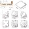 Halandar 6 Pcs Free Motion Quilting Template Series with 1 Quilting Frame 1 Ruler Foot 15 Non-Slip Mats 1 Instruction, 3mm Acrylic Templates for DIY Quilting Tool on Sewing Machine Ruler view 4