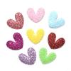 YUNSI Patches 50Pcs Mixed Glitter Heart Shape Patches Sewing on Felt Fabric Patch Cloth for Appliques Craft Wedding Decor 18x22mm Clothing Repair Decoration Patches view 1