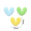 YUNSI Patches 50Pcs Mixed Glitter Heart Shape Patches Sewing on Felt Fabric Patch Cloth for Appliques Craft Wedding Decor 18x22mm Clothing Repair Decoration Patches view 2