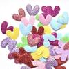 YUNSI Patches 50Pcs Mixed Glitter Heart Shape Patches Sewing on Felt Fabric Patch Cloth for Appliques Craft Wedding Decor 18x22mm Clothing Repair Decoration Patches view 4