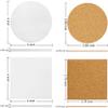 Ceramic Tile for Crafts Coasters, 24 Pack White Tiles Unglazed 4 Inch with 24 Pack Cork Backing Pads Includes Square and Round Ceramic Coasters for DIY Arts Craft Project Coasters view 3