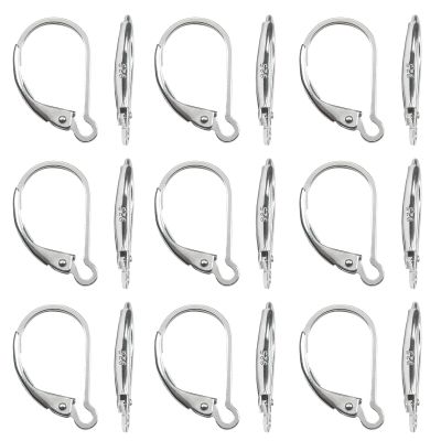 TOAOB 16pcs 925 Sterling Silver Leverback Earring Hooks French Earring Hooks Interchangeable Dangle Ear Wire Silver 10x16mm Lever Back Clasps Ear Findings for Jewelry Making