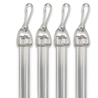 Rod Desyne 1/2" Fluted Clear PVC Baton with Metal Snap - 36 inch (4 pcs)