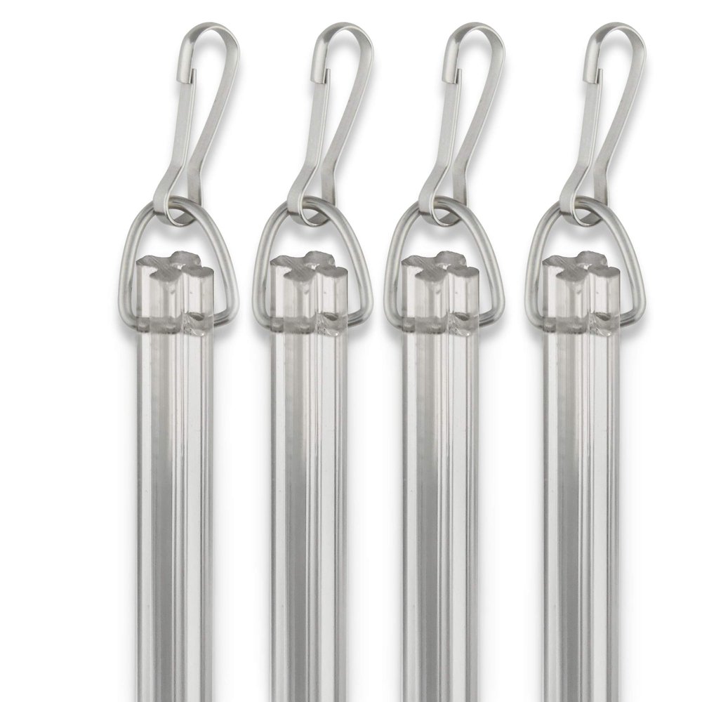 Rod Desyne 1/2" Fluted Clear PVC Baton with Metal Snap - 36 inch (4 pcs)
