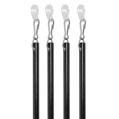 Rod Desyne 3/8" Fiberglass Baton with Snap and Adaptor, Set of 4, Black