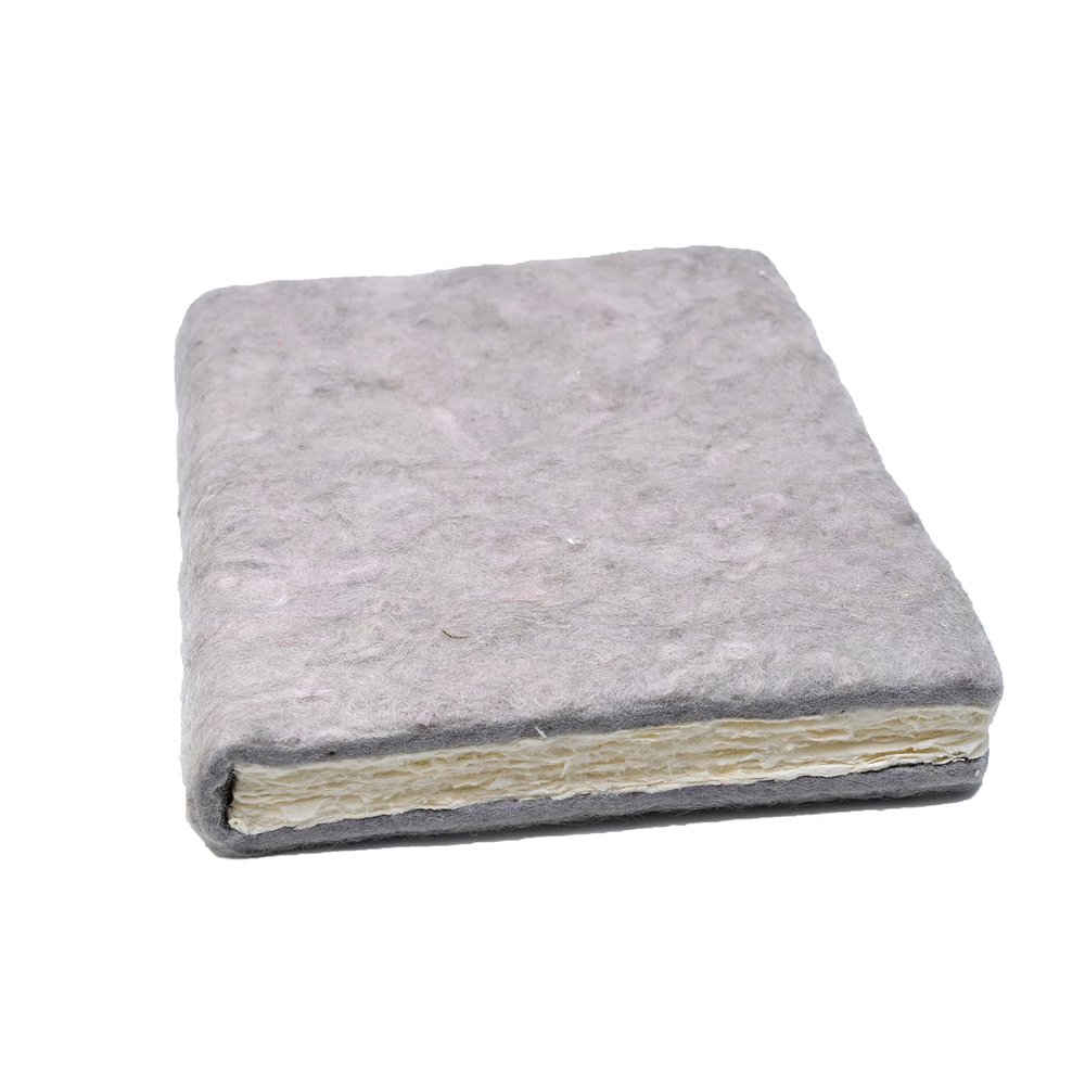 DeKulture Sketchbook - Luxurious Felt Soft Cover, Archival-Quality Paper (160Page, 125gsm), Deckled Edges - Art Journal for Kids, Teens & Adults (Grey)