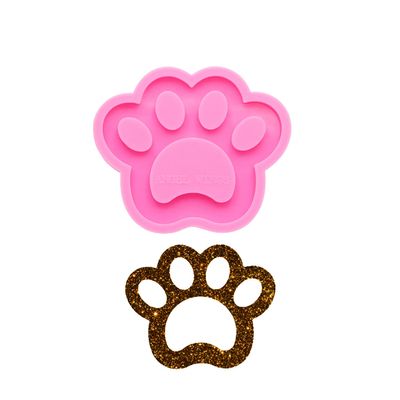 Shiny Glossy Cute Bear Foot Paw Shape Keychain Silicone Mold Epoxy Resin Keychain Molds Jewellery Silicone Mould Resin Crafting Molds for Pendant Fondant Mold Cake Topper Decoration
