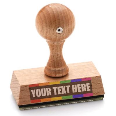 Address Stamp 2-3 Line Custom Rubber Stamp Text Wood Handle Hand Stamp (7/8" x 2-3/8 (Medium))