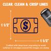 Money Cash Bills Self-Inking Rubber Stamp Ink Stamper for Stamping Crafting Planners - 1-1/2 Inch Large - Blue Ink view 2