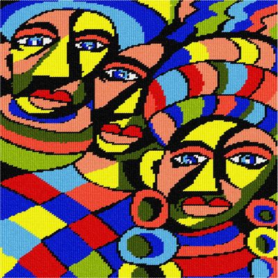 Pepita Needlepoint Canvas: Three African Men, 10" x 15"