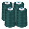 Simthread All Purpose Sewing Thread from 100% Spun Polyester for Serger, Overlock, Merrow, Quilting Sewing 4 Big Cones of 5000M (5500 Yards) Each - 40S/2 Dark Green view 1