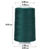 Simthread All Purpose Sewing Thread from 100% Spun Polyester for Serger, Overlock, Merrow, Quilting Sewing 4 Big Cones of 5000M (5500 Yards) Each - 40S/2 Dark Green view 3