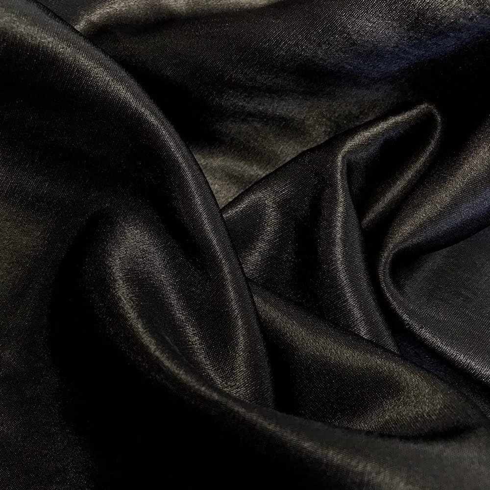 Backdrop King Inc, 58"-60" Inches Wide Crepe Back Satin Bridal Fabric Draper-Prom-Wedding-Nightgown- Soft (15 Yards, Black)