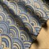 Rainbow Fan Art Deco Peacock Fan Damask Fabric - Furnishing, Curtains, Upholstery Material - 55" Wide - Blue & Mustard (Sold BY THE Yard) view 2