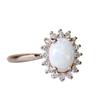 Vintage Style Cubic Zirconia Ornate Filigree Oval Flower White Opal Ring 925 Sterling Silver Birthstone Rings Princess Diana Inspired Statement Engagement Ring Fine Jewelry for Women ST.061 (5) view 1