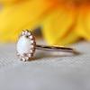 Vintage Style Cubic Zirconia Ornate Filigree Oval Flower White Opal Ring 925 Sterling Silver Birthstone Rings Princess Diana Inspired Statement Engagement Ring Fine Jewelry for Women ST.061 (5) view 4