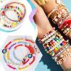 TOAOB 1000pcs Acrylic Letter Beads 4x7mm Round Alphabet Beads Gold Letter A to Z Bead with Elastic String for DIY Jewelry Making Friendship Bracelets Necklaces Keychains view 4