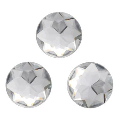 100 Pcs 25mm Flat Back Round Acrylic Rhinestones, Crystal Clear Plastic Circle Gems, Glitter Gems Diamond for Costume Jewelry Making Cosplay
