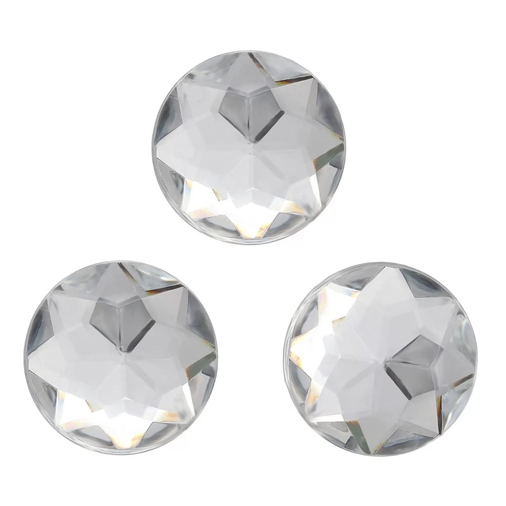 100 Pcs 25mm Flat Back Round Acrylic Rhinestones, Crystal Clear Plastic Circle Gems, Glitter Gems Diamond for Costume Jewelry Making Cosplay