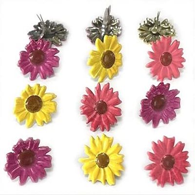 EYELET OUTLET LLC Eyelet Outlet Shape Brads 12/Pkg-Colored, Coloured Daisy