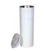Ink Trendz 4 Pack Sublimation Blank Shimmer Skinny Straight Tumbler Stainless Steel 20 ounce Tumblers with Straws & Individually Boxed Polymer Sublimation Coating (Non-Shimmer/Gloss White, 4 Pack) view 4