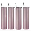 Ink Trendz 4 Pack Sublimation Blank Shimmer Skinny Straight Tumbler Stainless Steel 20 ounce Tumblers with Straws & Individually Boxed Polymer Sublimation Coating (Shimmer Pink, 4 Pack) view 1