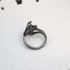 Trendy Engagement Wedding Rings Women Horse Eye Cz Black Gold Rings Marquise Cut Cubic Zirconia Amethyst Multi Row Ring Eternity Engagement Wedding Band Ring for Women ST.066 (7) view 4
