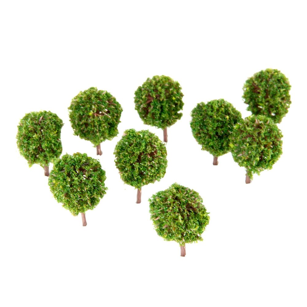 DUO ER 30Pcs 3.5cm Landscape Scenery Topiary Green Model Trees Railroad Train Diorama Layout Scene 1/100 Artificial Plants