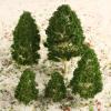 DUO ER 10Pcs 6.5-14cm Plastic Landscape Scenery Model Green Poplar Trees Railroad Train Layout Diorama1:75-1:200 Scale Artificial Plants view 2
