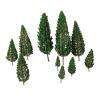 DUO ER 10Pcs 4.8-16cm Landscape Scenery Model Green Pine Trees Railroad Train Layout Diorama Panorama 1/50-1/400 Scale Artificial Plant view 1