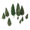 DUO ER 10Pcs 4.8-16cm Landscape Scenery Model Green Pine Trees Railroad Train Layout Diorama Panorama 1/50-1/400 Scale Artificial Plant view 3