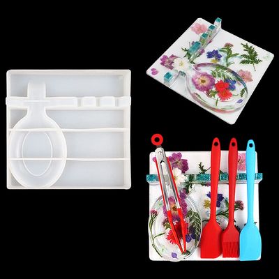 Rolin Roly Spoon Storage Resin Mold Holder Epoxy Mould Multiple Utensil Rest Silicone Molds Kitchenware Organizer Casting Moulds for Kitchen Home Decoration (silicone kitchen tray mold)
