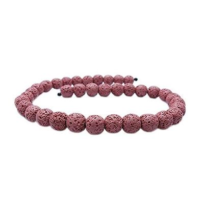 BDI160077 Beadings Dia 6-16mm Lava Beads Colorful Black Loose Spacer Rock Lava Bead for Bracelet Necklace Handmade - ( Type: Red/ Dia: 12mm Surface )