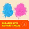 Chameleon Colors Gender Reveal Powder Kit, Includes Pink and Blue Color, 5 Team Girl and 5 Team Boy Stickers, 2 Lbs Color Powder view 3