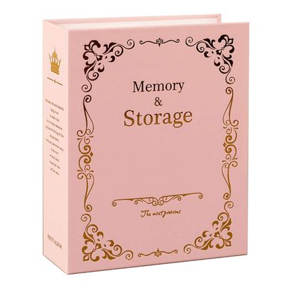 Queenbox Artwork Photo Albums 4x6 100 Pockets, Patterned Picture Scrapbooking Book Wedding Albums For Baby Friend Lover Family Memory, Pink