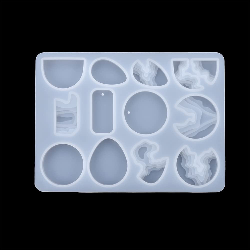 Water Drop Handmade Silicone Casting Mold for DIY Crystal Epoxy Resin Jewelry Step Field Island Pendant Silicone Mold Supplies (5)