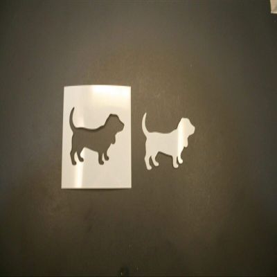 12" Basset Hound Reusable (SRAL) Mylar Stencil - Art Supplies