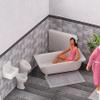 FALLER HO Scale Bathroom Interior Tiles and Fixtures Set -- Printed Tile, Molded Fixtures view 1