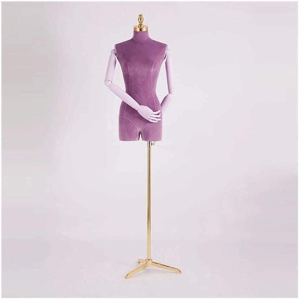 Mannequin Body Dress Form Dressmaking Mannequin Torso Dummy Female Adjustable Height Tripod Stand Wood Arms EIIDJFF 524(Color:#1)