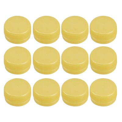 EXCEART 100pcs Colorful Plastic Drink Bottle Caps Yellow Covers for Boys and Girls for Art and Education Promote Color Recognition and Creativity