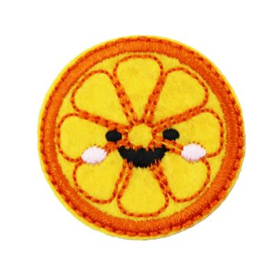 Orange Embroidered Iron On Patch