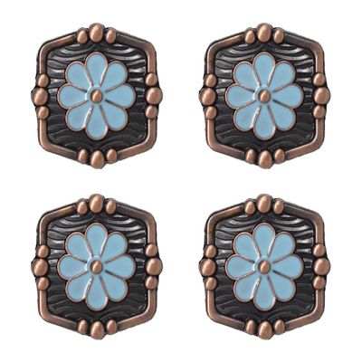 CHALLENGER Set of 4 Screw Back Conchos Western Saddle 1-1/4" Co606