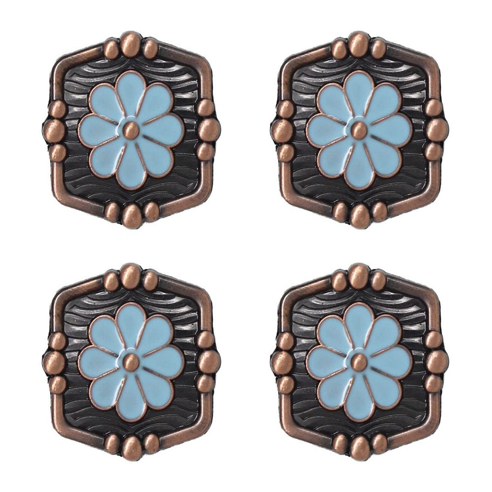 CHALLENGER Set of 4 Screw Back Conchos Western Saddle 1-1/4" Co606