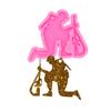 Shiny Glossy Squatting Soldier Shape Keychain Silicone Mold with Hole Candy Crystal Mold Necklace Jewelry Epoxy Resin Mold Resin Crafting Molds for Luggage Tag Pendant view 1