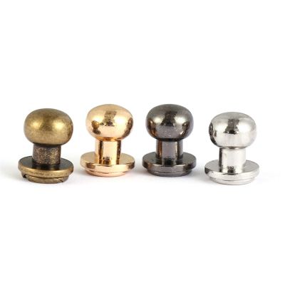 YUNSI 20pcs Round Monk Head Screws Leather Craft Belt Screws Solid Metal Studs Nail Rivets DIY Handmade for Belt (Color : Gold, Size : 8X6mm)