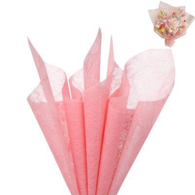 BBJ WRAPS Korean Cotton Wrapping Flower Paper Non-woven Waterproof Floral Bouquet Wraps Packaging Tissue Paper for Florist Supplies, 22.8x22.8 Inch - 15 Sheets (Deep Pink)